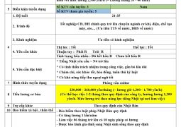 KỸ SƯ KỸ THUẬT N4 AICHI- ISHIKAWA